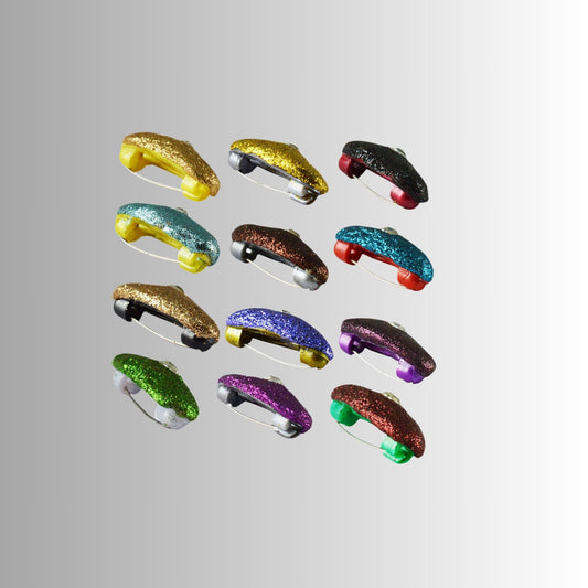 Multi Handmade Acrylic Brooch  Pack Of -12 (skubro653)