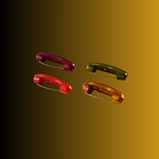 Multi Plain Acrylic Brooch  Pack Of -4 (skubro674)