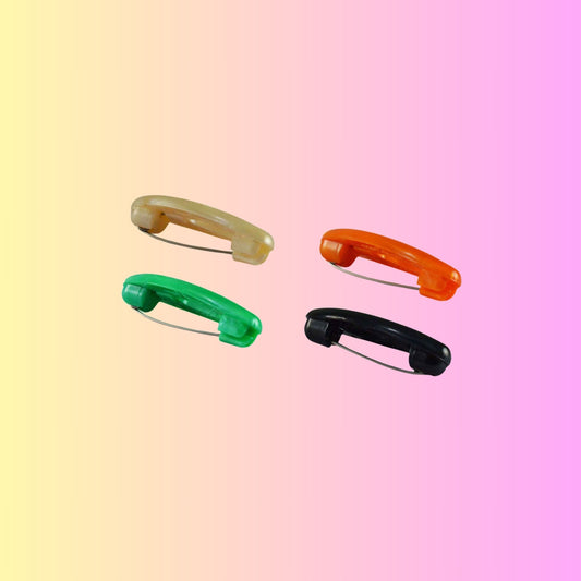 Multi Plain Acrylic Brooch  Pack Of -4 (skubro677)