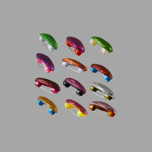 Multi Handmade Acrylic Brooch  Pack Of -12 (skubro678)
