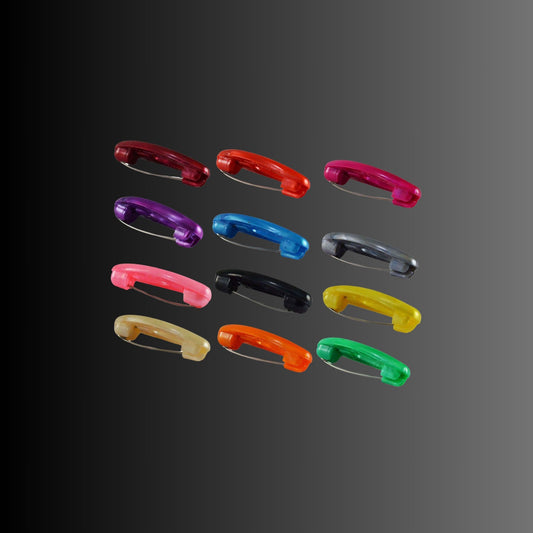 Multi Plain Acrylic Brooch  Pack Of -12 (skubro688)