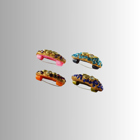 Multi Stone Stud-Handmade Acrylic Brooch  Pack Of -4 (skubro690)