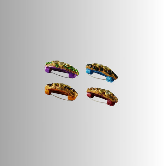 Multi Stone Stud-Handmade Acrylic Brooch  Pack Of -4 (skubro691)
