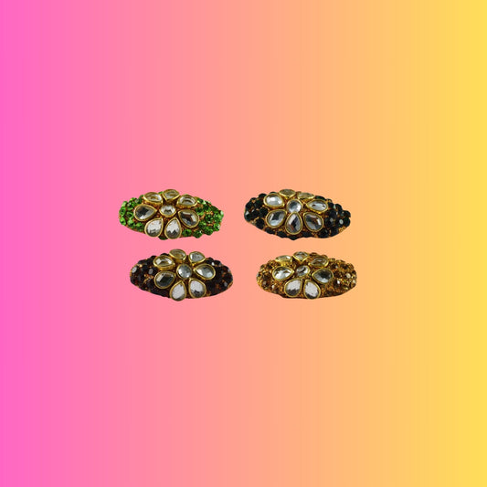 Multi Stone Stud-Handmade Acrylic Brooch  Pack Of -4 (skubro691)