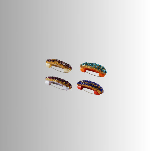 Multi Stone Stud-Handmade Acrylic Brooch  Pack Of -4 (skubro694)