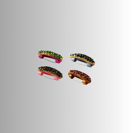 Multi Stone Stud-Handmade Acrylic Brooch  Pack Of -4 (skubro695)