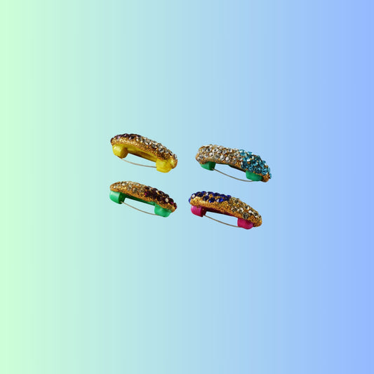 Multi Stone Stud-Handmade Acrylic Brooch  Pack Of -4 (skubro697)