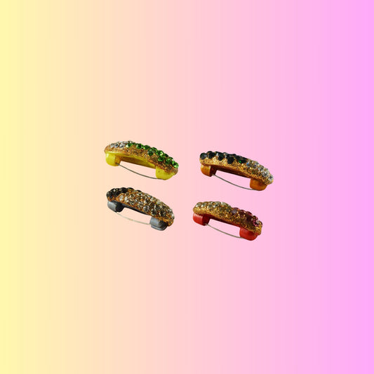 Multi Stone Stud-Handmade Acrylic Brooch  Pack Of -4 (skubro698)