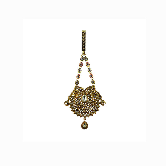 Golden Stone Stud-Gold Platted Brass  Key chain Pack Of-1 (sku-bro750)
