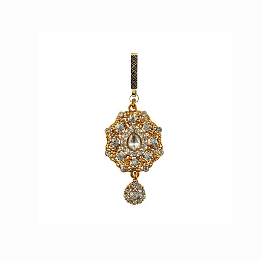 Golden Stone Stud-Gold Platted Brass  Key chain Pack Of-1 (sku-bro751)