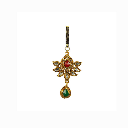 Golden Stone Stud-Gold Platted Brass  Key chain Pack Of-1 (sku-bro753)