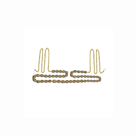 Golden Stone Stud-Gold Platted Brass  Waist Belt Pack Of-1 (sku-bro999)