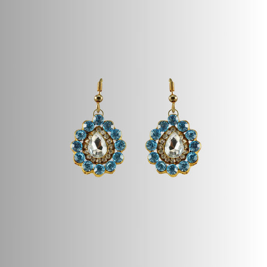 Multi Stone Stud-Gold Platted Brass Earring Pack Of-2 (sku-ear216)