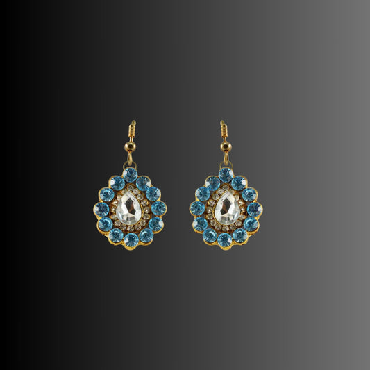 Multi Stone Stud-Gold Platted Brass Earring Pack Of-2 (sku-ear216)