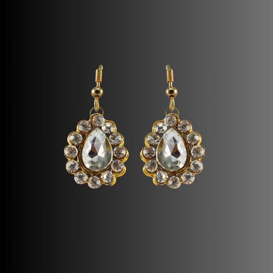 Multi Stone Stud-Gold Platted Brass Earring Pack Of-2 (sku-ear217)