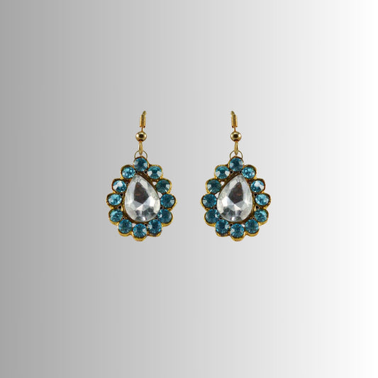 Multi Stone Stud-Gold Platted Brass Earring Pack Of-2 (sku-ear218)