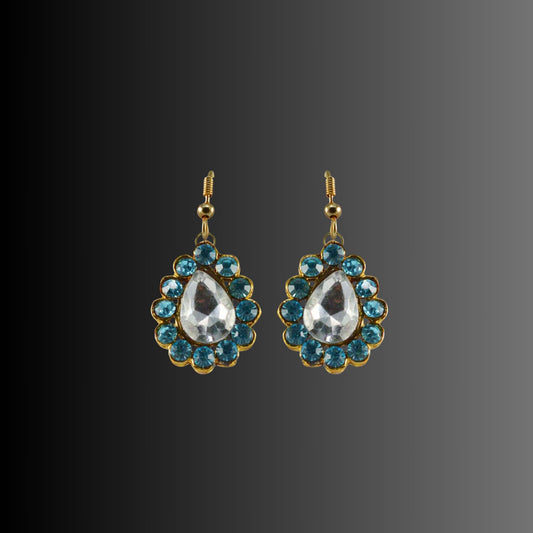 Multi Stone Stud-Gold Platted Brass Earring Pack Of-2 (sku-ear218)