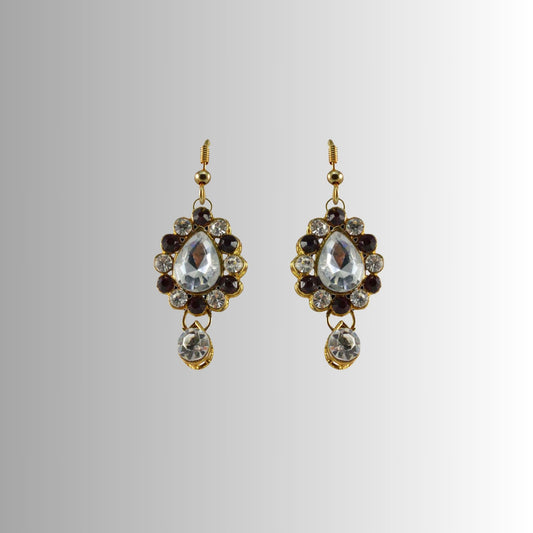 Multi Stone Stud-Gold Platted Brass Earring Pack Of-2 (sku-ear219)