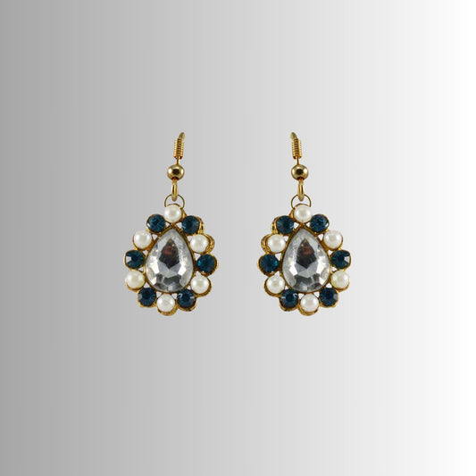 Multi Stone Stud-Gold Platted Brass Earring Pack Of-2 (sku-ear220)