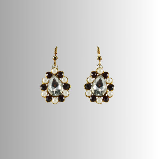 Multi Stone Stud-Gold Platted Brass Earring Pack Of-2 (sku-ear221)