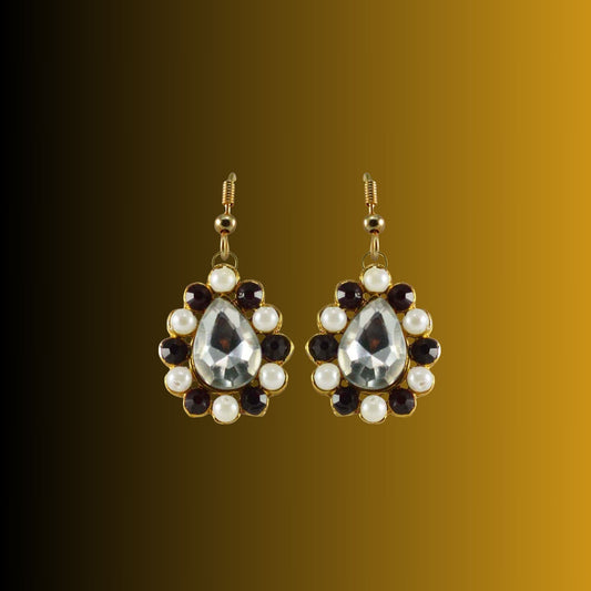 Multi Stone Stud-Gold Platted Brass Earring Pack Of-2 (sku-ear221)