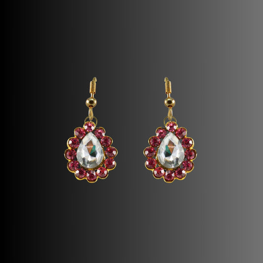 Multi Stone Stud-Gold Platted Brass Earring Pack Of-2 (sku-ear274)