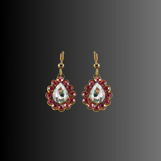 Multi Stone Stud-Gold Platted Brass Earring Pack Of-2 (sku-ear274)