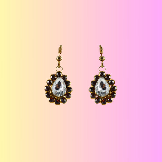Multi Stone Stud-Gold Platted Brass Earring Pack Of-2 (sku-ear276)