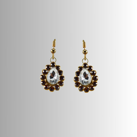 Multi Stone Stud-Gold Platted Brass Earring Pack Of-2 (sku-ear276)