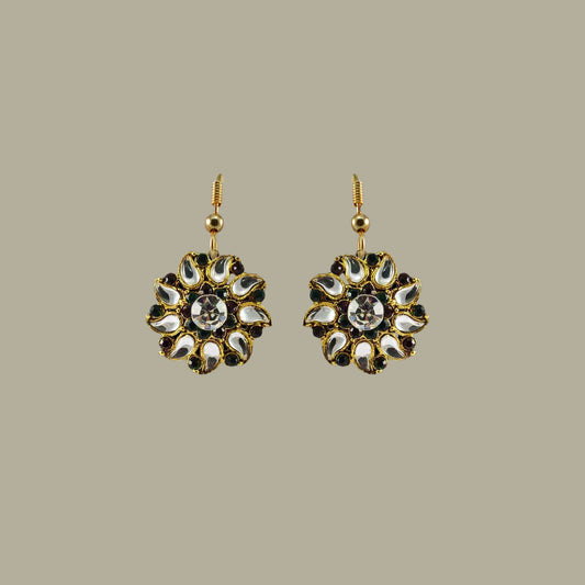 Multi Stone Stud-Gold Platted Brass Earring Pack Of-2 (sku-ear323)