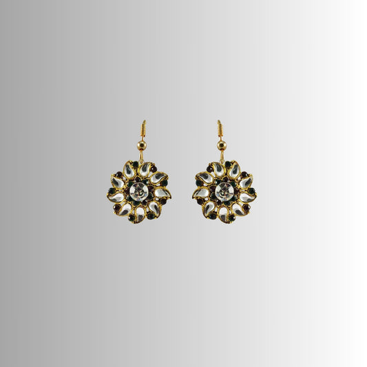 Multi Stone Stud-Gold Platted Brass Earring Pack Of-2 (sku-ear323)
