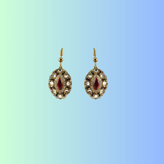 Multi Stone Stud-Gold Platted Brass Earring Pack Of-2 (sku-ear326)