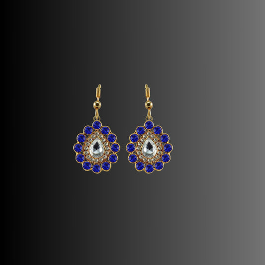 Multi Stone Stud-Gold Platted Brass Earring Pack Of-2 (sku-ear328)