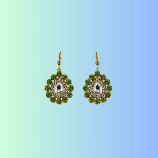 Multi Stone Stud-Gold Platted Brass Earring Pack Of-2 (sku-ear329)