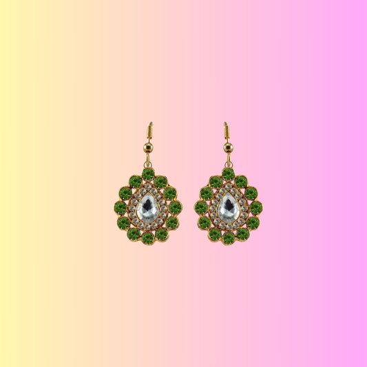 Multi Stone Stud-Gold Platted Brass Earring Pack Of-2 (sku-ear329)