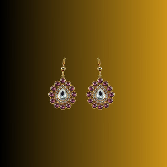 Multi Stone Stud-Gold Platted Brass Earring Pack Of-2 (sku-ear330)