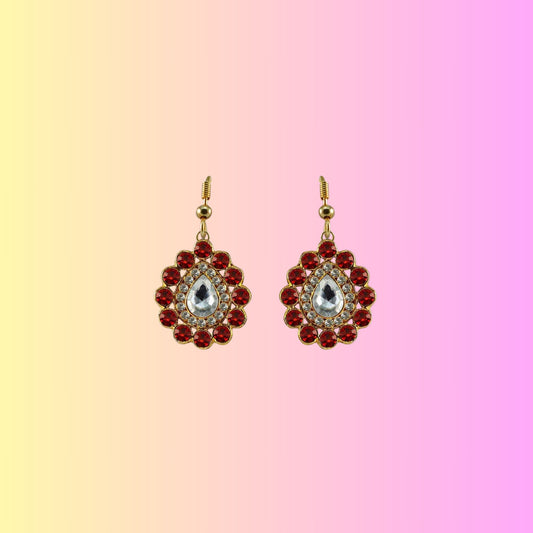 Multi Stone Stud-Gold Platted Brass Earring Pack Of-2 (sku-ear332)