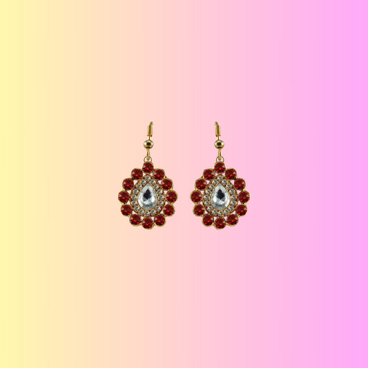 Multi Stone Stud-Gold Platted Brass Earring Pack Of-2 (sku-ear332)