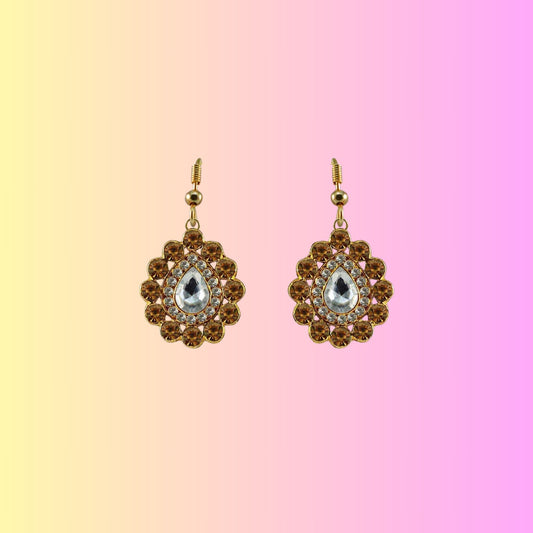 Multi Stone Stud-Gold Platted Brass Earring Pack Of-2 (sku-ear334)