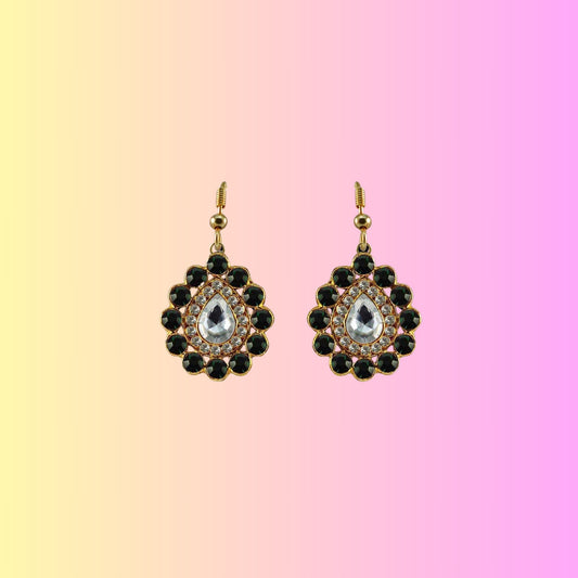 Multi Stone Stud-Gold Platted Brass Earring Pack Of-2 (sku-ear335)