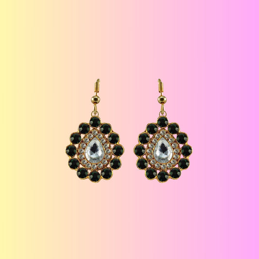 Multi Stone Stud-Gold Platted Brass Earring Pack Of-2 (sku-ear335)