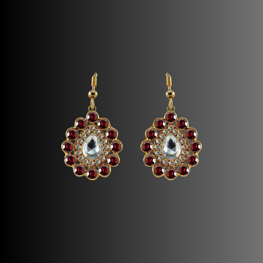 Multi Stone Stud-Gold Platted Brass Earring Pack Of-2 (sku-ear336)