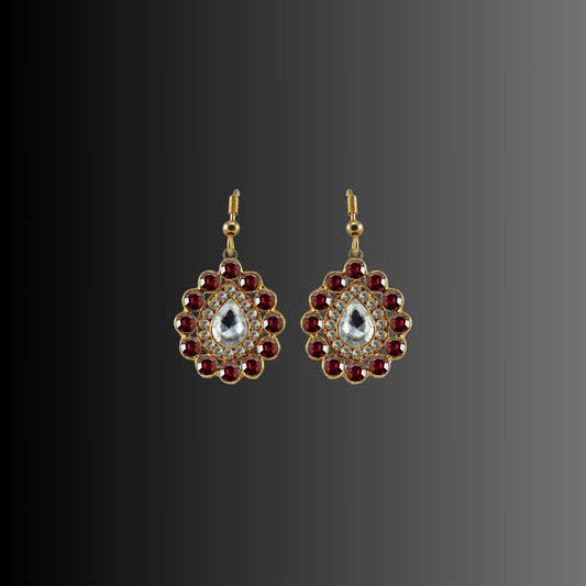 Multi Stone Stud-Gold Platted Brass Earring Pack Of-2 (sku-ear336)