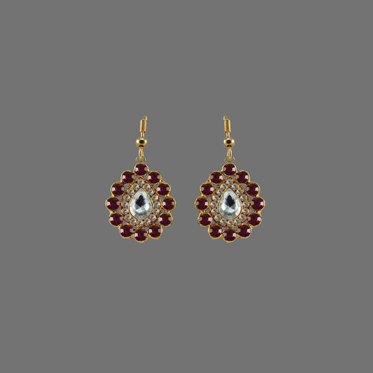 Multi Stone Stud-Gold Platted Brass Earring Pack Of-2 (sku-ear337)