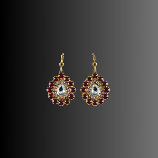 Multi Stone Stud-Gold Platted Brass Earring Pack Of-2 (sku-ear337)