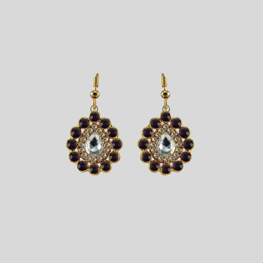 Multi Stone Stud-Gold Platted Brass Earring Pack Of-2 (sku-ear338)