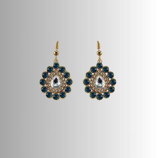Multi Stone Stud-Gold Platted Brass Earring Pack Of-2 (sku-ear339)