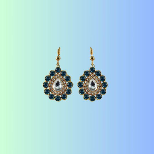 Multi Stone Stud-Gold Platted Brass Earring Pack Of-2 (sku-ear339)