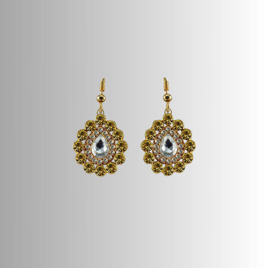 Multi Stone Stud-Gold Platted Brass Earring Pack Of-2 (sku-ear340)