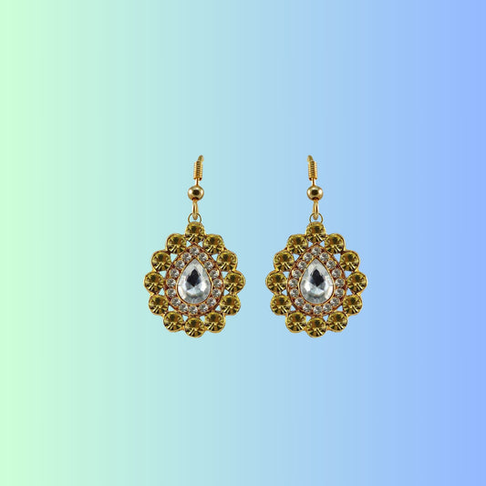 Multi Stone Stud-Gold Platted Brass Earring Pack Of-2 (sku-ear340)